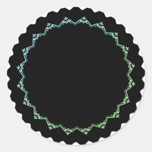 Blanco ronde elegante zwarte & witte ijskaarlabels ronde sticker
