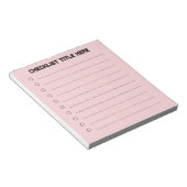 Blanco roze checklist notitieblok (Schuin)