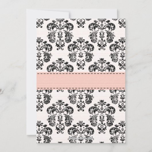 Blanco roze en zwarte Damask (Achterkant)