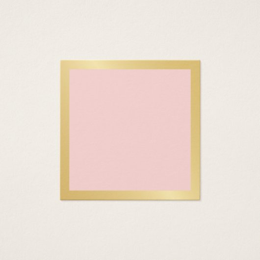 Blanco roze met Faux Gold Foil Border Vierkante Visitekaartjes (Voorkant)