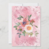 Blanco roze Waterverven bloemen Aankondiging (Voorkant)