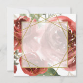 Blanco rozen en gouden bruiloft Uitnodiging (Voorkant)