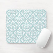 Blanco scroller Damask Ptn op Duck Egg Blue (B) Muismat (Met muis)