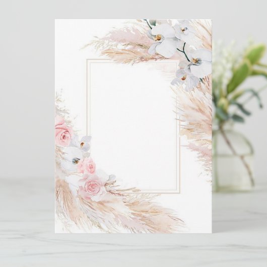 Blanco sjabloon bloemenuitnodiging/bewaar de datum kaart (Staand voorkant)