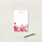 Blanco Sjabloon Rozen Bloemen Waterverf Post-it® Notes (Op bureau)