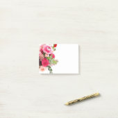 Blanco Sjabloon Waterverf Floral Rozen Flowers Post-it® Notes (Op bureau)