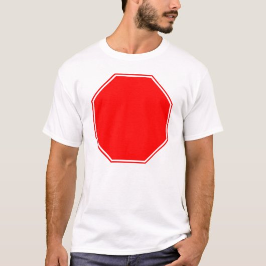 Blanco/ stopteken vooraan t-shirt (Voorkant)