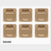 Blanco tekstvak Kraft Paper Brown Jar Labels Cute (Vel)