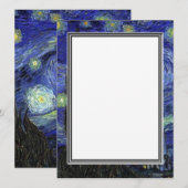 blanco uitnodiging, van Gogh starry avond Kaart (Voorkant / Achterkant)