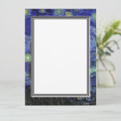 blanco uitnodiging, van Gogh starry avond Kaart (Staand voorkant)