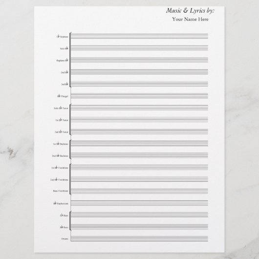 Blanco vel muziek (Voorkant)