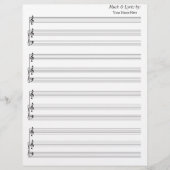Blanco vel muziek Blank Piano Treble Clef (Voorkant)