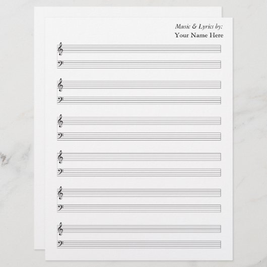 Blanco vellen muziekpianostations (Voorkant / Achterkant)