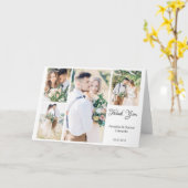 Blanco vier foto-bruiloft met dankkaart kaart (Gele Bloem)