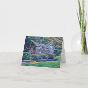 Blanco Viking Trail Cabin Notecard Kaart