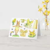 Blanco Wenskaart Kaart (Gele Bloem)