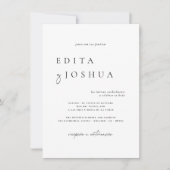 Blanco y Negro Código QR Invitación de Boda Kaart (Voorkant)