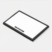 Blanco zwart en wit met aangepaste naam post-it® notes (Schuin)