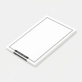 Blanco zwart en wit met aangepaste naam post-it® notes (Schuin)