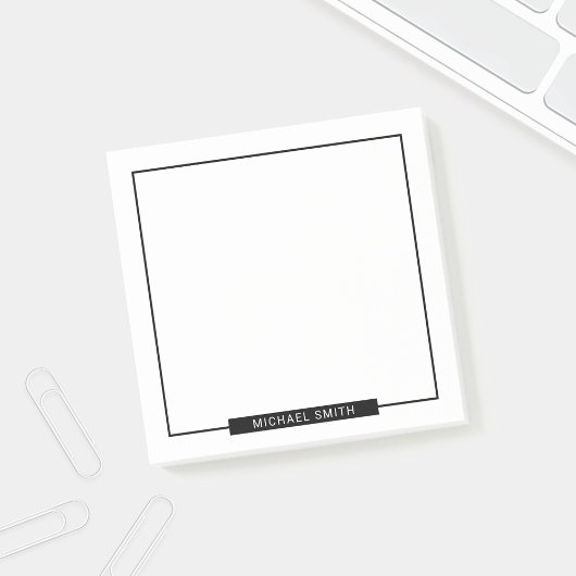 Blanco zwart en wit met aangepaste naam post-it® notes