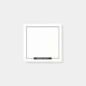 Blanco zwart en wit met aangepaste naam post-it® notes (Voorkant)