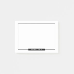 Blanco zwart en wit met aangepaste naam post-it® notes