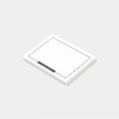 Blanco zwart en wit met aangepaste naam post-it® notes (Schuin)