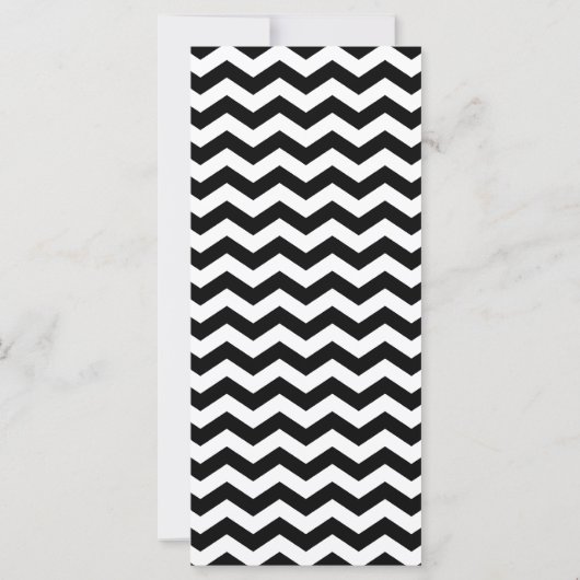 Blanco zwart en witte zigzag Invite (Achterkant)