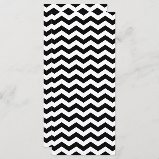 Blanco zwart en witte zigzag Invite (Voorkant / Achterkant)