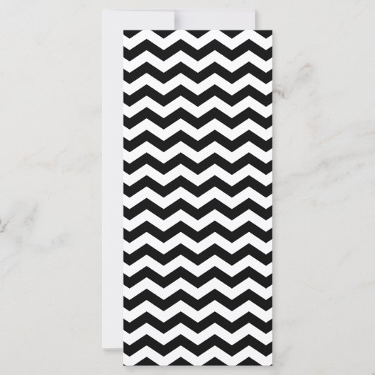 Blanco zwart en witte zigzag Invite (Voorkant)
