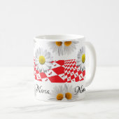 Blancs À damiers Mug (Devant droit)