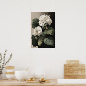 Blancs Begonias Flower Art Imprimer Poster (Cuisine)