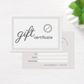 Blancs Beige Minimaliste Certificat Cadeau Profess (Bureau)