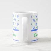 Blancs bleu/vert/blanc Mini-impression Jumbo Mug (Dos)