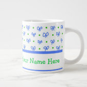 Blancs bleu/vert/blanc Mini-impression Jumbo Mug (Droite)