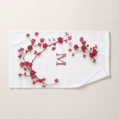 Blancs cerisiers rouges 3D (Serviette à main)