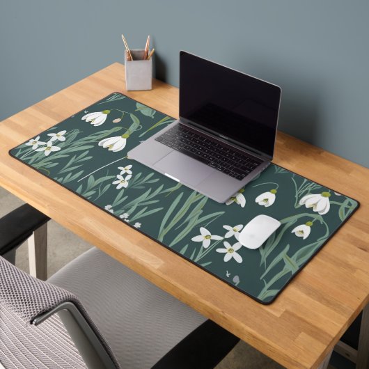Blancs De Neige Fleurs Sur Vert (Bureau 2)