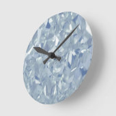 Blancs Diamants Mur Horloge Moyenne (Angle)