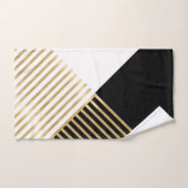 Blancs d'or géométrique noir moderne (Serviette à main)