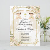 Blancs et Gold mexicaine invitation jumeaux (Debout devant)