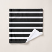 Blancs et Noir Modernes Monogrammes (Gant de toilette)
