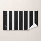 Blancs et Noir Modernes Monogrammes (Serviette à main)