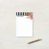 Blancs Et Noirs Et Fleurs Roses Post-it N (Sur un bureau)