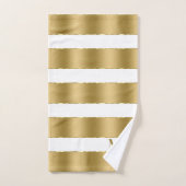 Blancs et or de luxe rayures motif (Serviette à main)