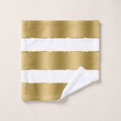 Blancs et or de luxe rayures motif (Gant de toilette)