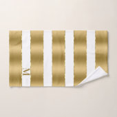 Blancs et or de luxe rayures motif (Serviette à main)