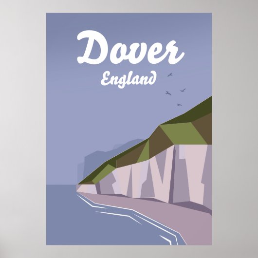 Blancs falaises de Dover affiche de voyage (Devant)