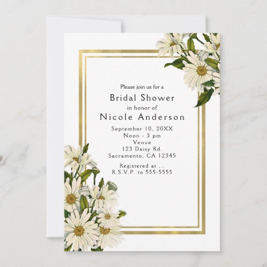 Blancs & Gold Elegant Rustic Invitations (Devant)