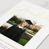 Blancs + Gold Script Faire-part de graduation phot