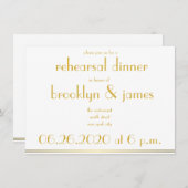 Blancs Great Gatsby Invitations de répétition Mari (Devant / Derrière)